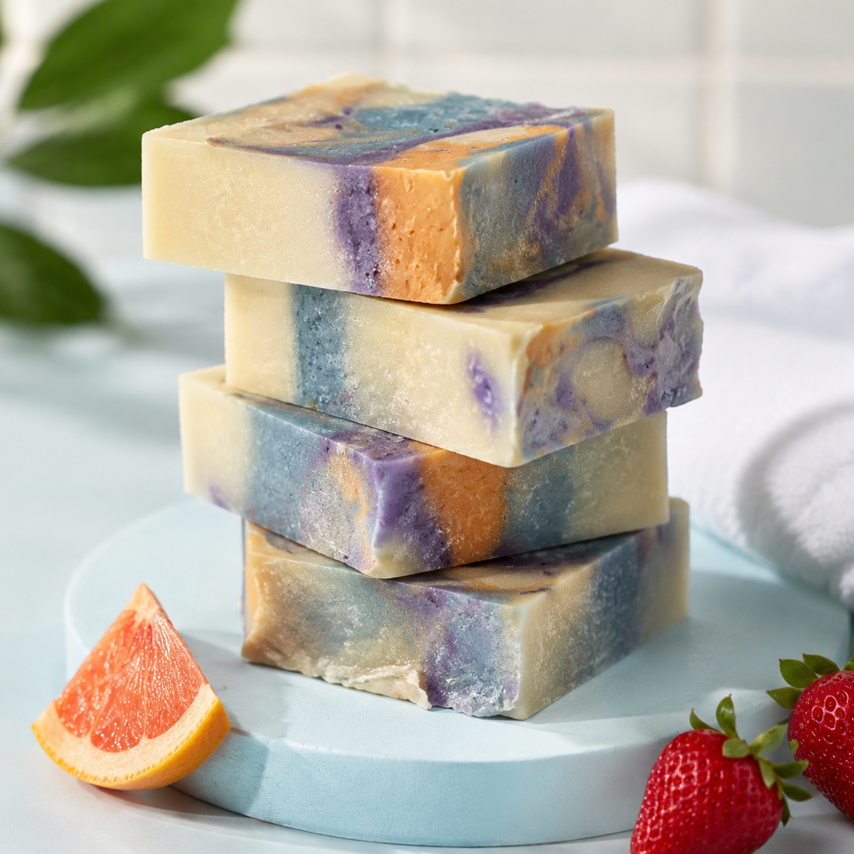 Stacked Monkey Farts cold process soap bars